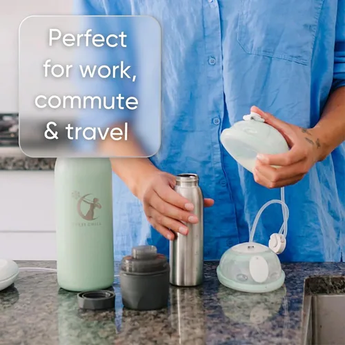Vista 7 de CERES CHILL - Contenedor de almacenamiento reutilizable para enfriar leche materna, mantiene la leche segura hasta 20 horas, se conecta con bombas
