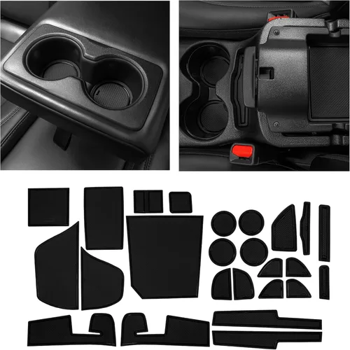 Vista 29 de CupHolderHero Compatible con accesorios Jeep Wrangler JK 2011-2017, insertos interiores antideslizantes antipolvo, tapetes de revestimiento