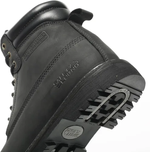 Vista 5 de Botas de trabajo para hombre, impermeables, con puntera suave, antideslizantes, cómodas, botas de trabajo de cuero