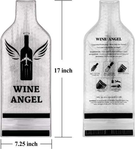 Vista 4 de [PROTECCIÓN MEJORADA] Juego de 4 (8 piezas) Bolsas de Vino Reutilizables para Viajes, Protector de Viaje de Vino, Funda de Viaje para Botella