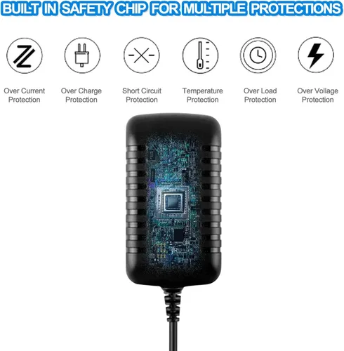 Vista 4 de Fuente de alimentación de 12 V 2 A, adaptador de corriente universal con 8 enchufes seleccionables, adaptador de corriente para fuente