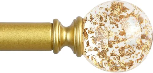 Vista 12 de TVWOO Barras de cortina de cristal decorativas doradas: Barras de cortina ajustables de 18-45 pulgadas de alta resistencia para ventanas