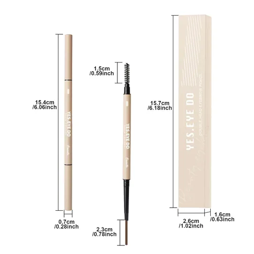 Vista 6 de Lápiz de cejas rubio, ultra fino rubio para mujer, lápiz de cejas de larga duración para rellenar perfectamente, esculpir cejas dispersas, a prueba