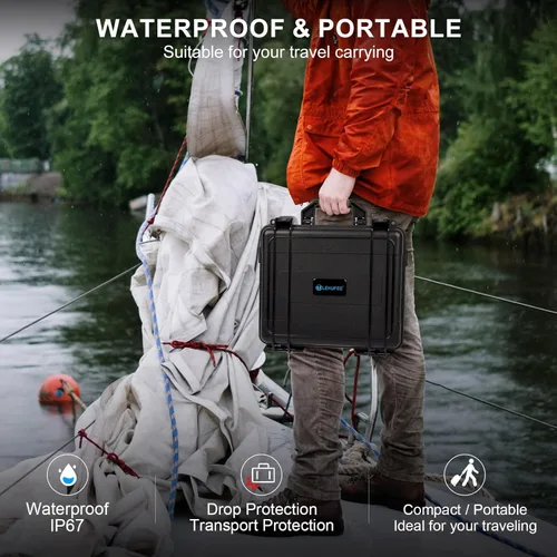 Vista 7 de Lekufee Funda rígida impermeable para DJI Mini 4 Pro/4/3 Pro/Mini 3, Fly More Combo, DJI RC 2/RC, RC N3/2/1 mando a distancia y accesorios