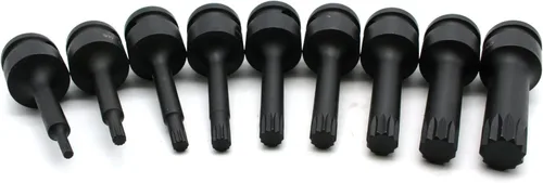 TMAX 9 pc Spline 12 punto 3 pulgadas largo negro impacto Bit Socket Set 1/2 pulgada Square Drive Auto reparación herramienta