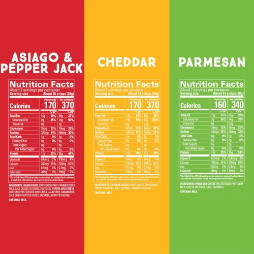 Vista 2 de Whisps Cheese Crisps Paquete Variado Chips de Proteína Bocadillos Saludables Bocadillos de Proteína, Sin Gluten, Alto en Proteína, Comida Keto