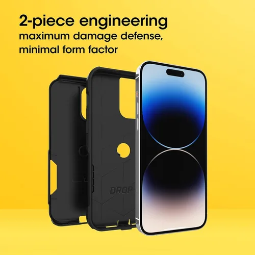 Vista 6 de OtterBox iPhone 14 Pro Max (Solo) - Estuche de la Serie Commuter - Negro - Delgado y Resistente - Apto para Bolsillo - con Protección de Puertos