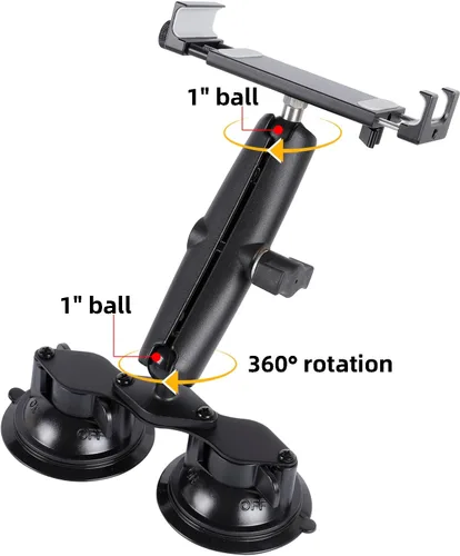 Vista 5 de Soporte de Tablet de Aluminio con Base de Doble Ventosa para Parabrisas de Coche/Barco, Soporte de Tablet Compatible con iPad Air 13" M2 (2024)