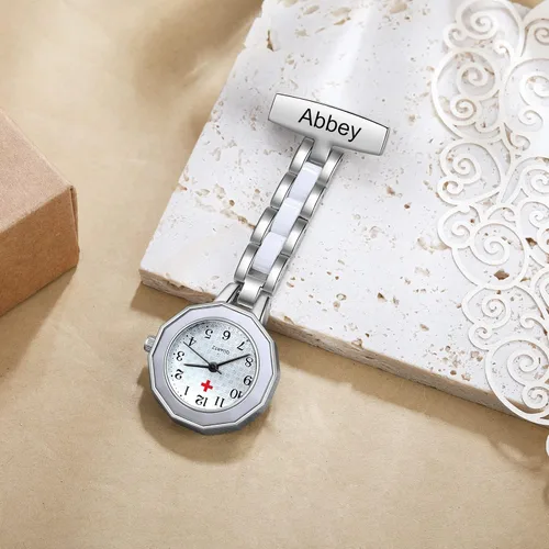 Vista 4 de Nurse Watches for Nurses Doctors, Personalized Nurses Pocket Watches, Custom Nurse Watches Hanging Engraved Name Lapel Pin Watch for Graduation