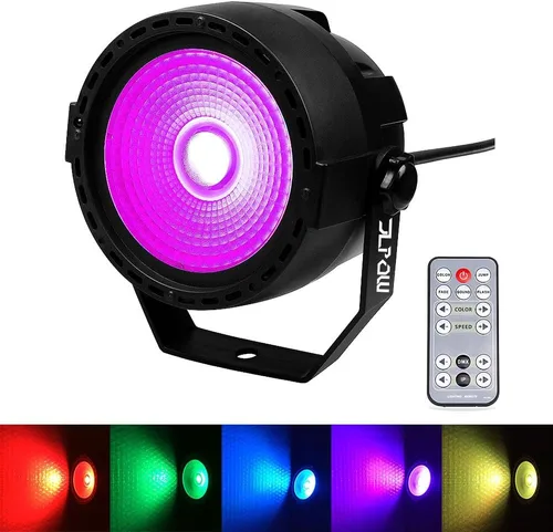 Stage Wash Light, JLPOW Super Bright Mini COB Par Can Lights with DMX and Remote Control, Smooth RGB Color Mixing DJ Up Lighting, for