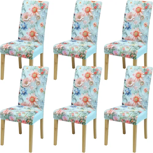 Vista 118 de Fundas para Sillas de Comedor, Juego de Fundas para Sillas de Comedor de 4 Piezas, Fundas Elásticas para Sillas de Cocina, Fundas para Sillas