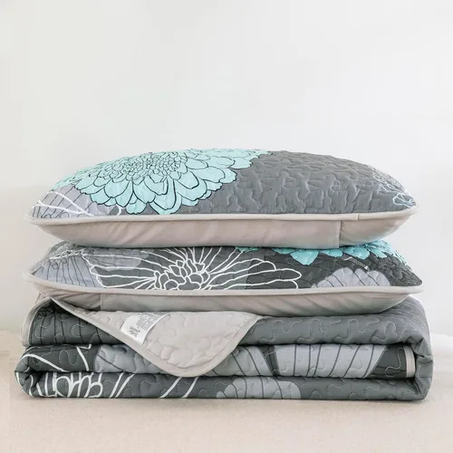 Vista 8 de Anibedding Juego de Edredón de Tamaño Completo con Estampado Floral Verde - 3 Piezas Colcha Coverlet Elegante Colcha Bohemia con 2 Fundas