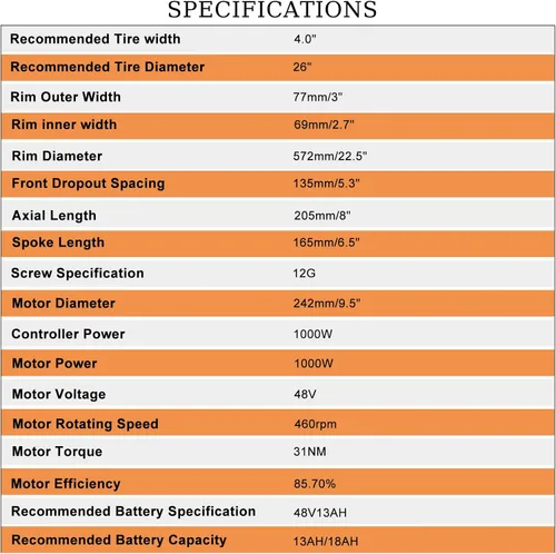 Vista 9 de PEXMOR Kit de conversión de bicicleta eléctrica, 48 V, 1000 W, 26 pulgadas, kit de conversión de bicicleta eléctrica de rueda delantera, kit