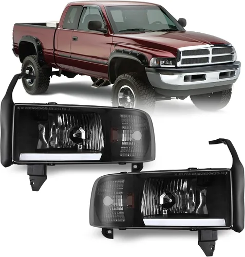 Vista 8 de ROXX Conjunto de Faros Delanteros de Proyector compatible con Dodge Ram 1500 1994-2001/Dodge Ram 2500 3500 94-02/Dodge Ram 4000 95-02, Repuesto