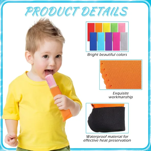 Vista 3 de Yinder Paquete de 60 fundas reutilizables para palitos de hielo, bolsas aislantes de neopreno, funda protectora anticongelante para moldes