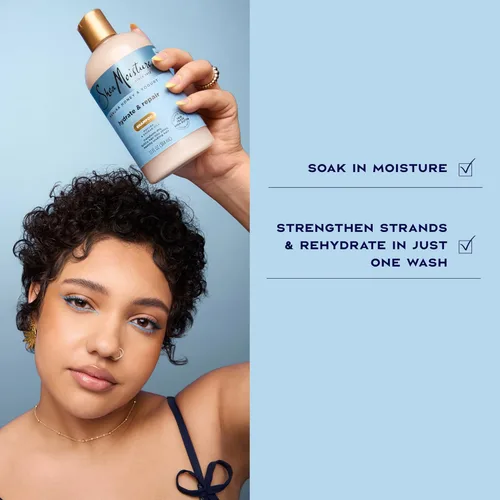 Vista 6 de Shea Moisture Champú Hidratar y Reparar Cabello Dañado con Miel de Manuka y Manteca de Karité 13 oz