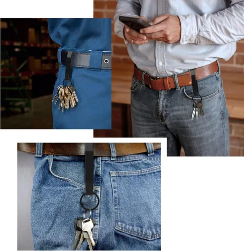 Vista 5 de Key Holder for Duty Belt, Stainless Steel Key Clips with Tactical Keyrings for Police, Law Enforcement, Firefighters