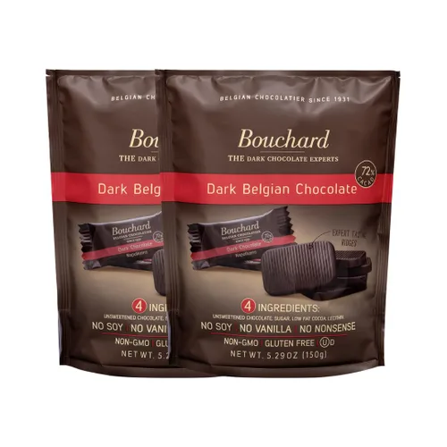 Vista 3 de Chocolate Belga Oscuro Premium Bouchard con 72% Cacao (150g / 5.29 OZ)