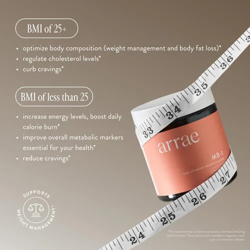 Vista 3 de Arrae Suplemento de apoyo para el metabolismo MB-1 para mujeres Fórmula natural digestiva y energética 30 cápsulas