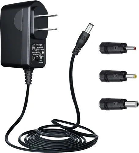 Adaptador de fuente de alimentación de 12 V 1 A con cable de 10 pies de largo, 12 V, 1000 mA y 12 W, adaptador de corriente alterna, cargador de