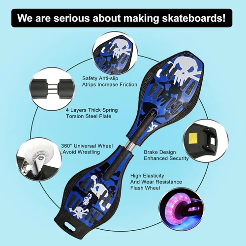 Vista 2 de Rip Stick Skateboard, compacto y ligero Ripstick Deluxe Junior con ruedas iluminadoras y ruedas de 360 grados para más emoción y diversión