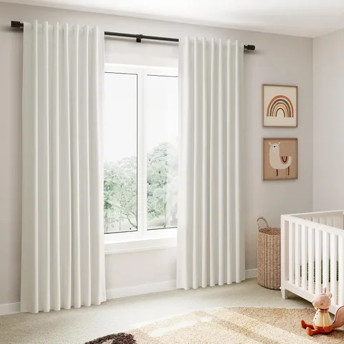 Vista 8 de Cortinas opacas de lino blanco marfil para dormitorio, sala de estar, 96 pulgadas de largo, juego de 2 paneles de cortinas decorativas naturales