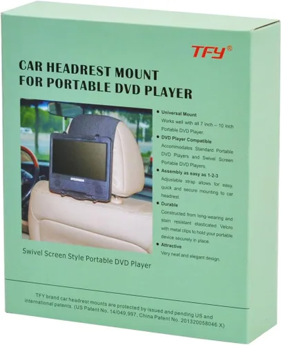 Vista 8 de TFY Soporte universal para reposacabezas de coche para reproductor de DVD portátil