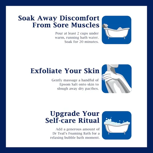 Vista 3 de Dr. Teal's - Solución de remojo de sal de Epsom y baño espumoso con sal pura de Epsom, lavanda (paquete de 2)