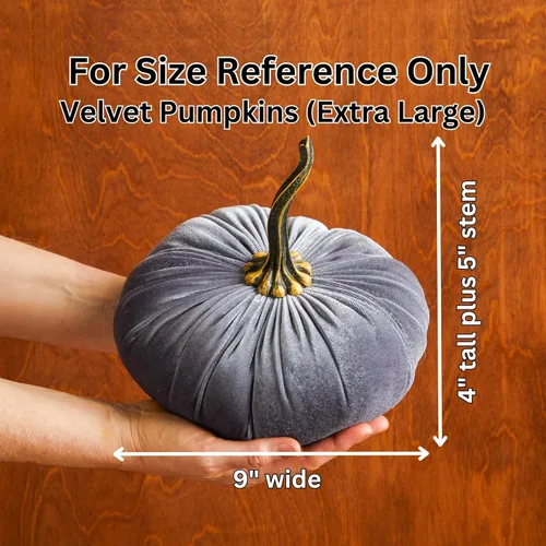 Vista 5 de Your Heart's Content Calabaza de terciopelo de 9 pulgadas, decoración de otoño hecha a mano, centro de mesa de boda de otoño, decoración rústica