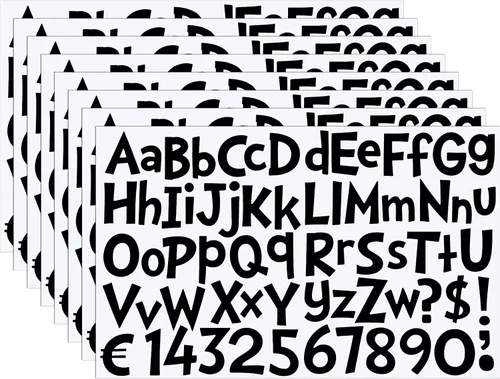 TaoBary 544 calcomanías grandes del alfabeto de 2 pulgadas, letras mayúsculas y minúsculas con números, calcomanías de vinilo ABC impermeables para
