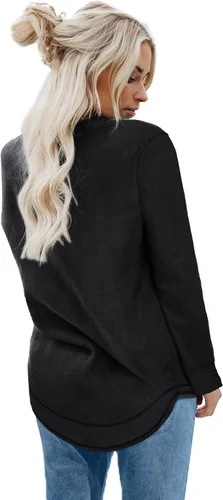 Vista 4 de Dofaoo - Sudaderas para mujeres, con cuello redondo, camisetas de manga larga, camisetas largas para usar con leggings