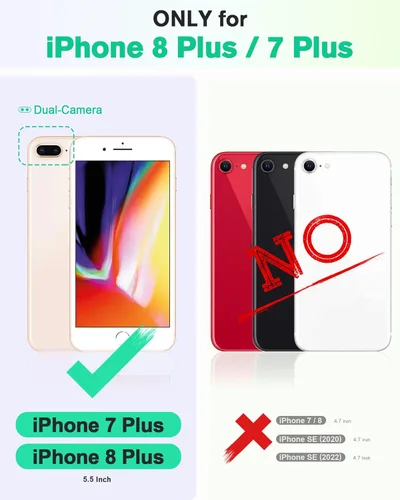 Vista 2 de TUCCH - Funda tipo cartera para iPhone 8 Plus