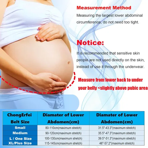 Vista 6 de Cinturón de maternidad Banda de vientre de Embarazo Banda para Cintura Abdominal Espalda Vientre Color Beige Talla Única