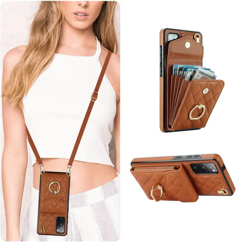 Vista 26 de QLTYPRI Funda tipo cartera cruzada para Samsung Galaxy A15 4G/5G, funda de piel sintética para teléfono con bloqueo RFID, ranuras para tarjetas