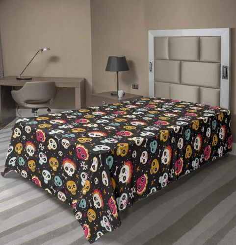 Vista 26 de Ambesonne Sábana encimera floral, patrón rítmico de ramas de bayas de Navidad, suave y cómoda, ropa de cama decorativa de 1 pieza, tamaño Verde