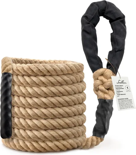 Vista 7 de Climbing Rope Gym Workout - 10FT 15FT 20FT 25FT 30FT 35FT Heavy Duty Jute Thick Ropes for Adults Strength Training Outdoor Tree Swing Indoor Home