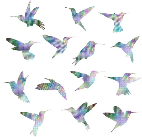 Vista 10 de Calcomanías anticolisión para ventanas de pájaros, calcomanías de ventana de vidrio para golpes de pájaros, evita que los pájaros golpeen ventanas