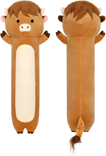 Highland - Almohada de felpa de vaca, almohada de cuerpo de vaca de 17 pulgadas de largo para niños, linda almohada suave para niños y niñas, regalo