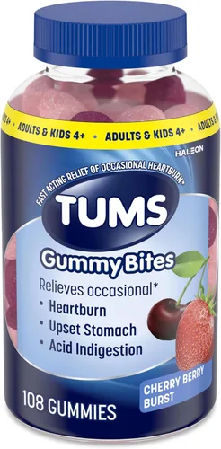 Vista 13 de TUMS Gummy Bites Suplemento dietético para alivio ocasional de la acidez estomacal, malestar estomacal e indigestión ácida, ideal para una barbacoa