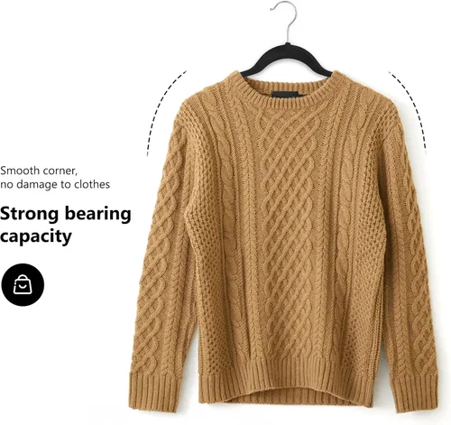 Vista 6 de Cozymood Perchas de terciopelo negro, paquete de 60 unidades, antideslizantes, duraderas, perchas para trajes que ahorran espacio, sin