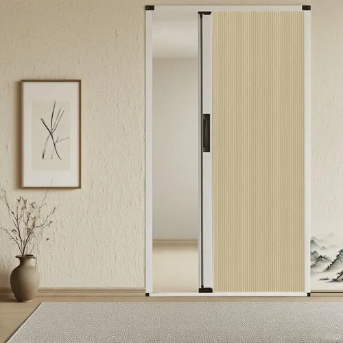 Vista 11 de Multifunctional Interior Accordion Folding Door, Aluminum Frame Room Divider, No-Drill Design for Patio, Bedroom, Bathroom, Cellular Fabric Mesh