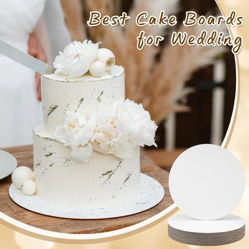 Vista 4 de Dandat 150 tableros de cartón para tartas a granel de 12 pulgadas, círculos redondos de cartón blanco para pizza, base de estudio para pasteles