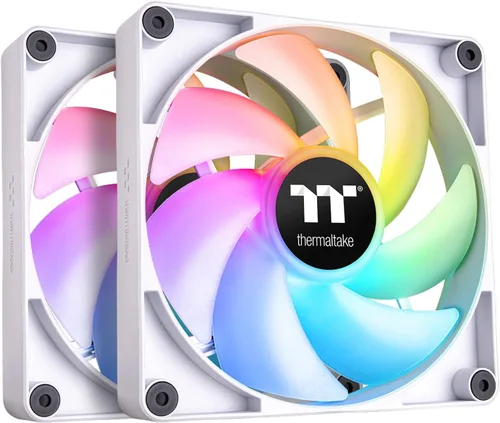 Vista 7 de Thermaltake CT120 ARGB Sync Ventilador de enfriamiento para PC (paquete de 2 ventiladores), sincronización de placa base de 5V, 16.8 millones