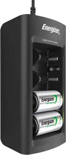 Energizer Cargador universal de recarga para baterías recargables NiMH AA, AAA, C, D y 9V