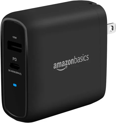 Vista 13 de Amazon Basics - Cargador de pared de 100 W, cuatro puertos, tecnología GaN, con 2 puertos USB-C (100 W, 18 W) y 2 puertos USB-A (12 W) con PD