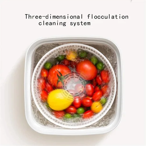 Vista 6 de Ensalada manual spinner 7 litros, cesta para deshidratar verduras Lavadora de verduras de cocina con botón de parada rápida - para eliminar