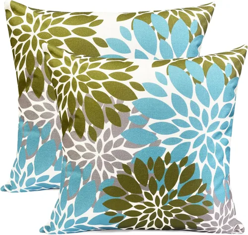 Vista 16 de Juego de 2 fundas de almohada decorativas negras boho 16x16 pulgadas, fundas de almohada de lino modernas estilo bohemia campestre para exteriores