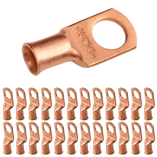 Vista 38 de SELTERM - 5 terminales de anillo resistentes para cable de batería, calibre 1/0 AWG, pernos de 1/2 pulgadas, terminales de calibre 0, ojales