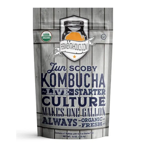 Vista 4 de Fermentaholics El kit completo de iniciación de preparación de cerveza de Jun Kombucha, orgánico - Haz Jun Kombucha en casa