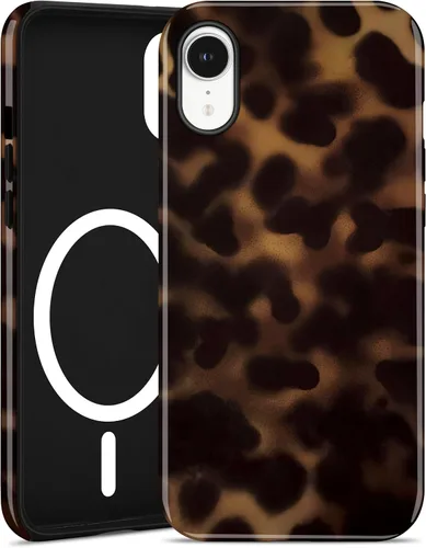 Vista 106 de Jusy Compatible with MagSafe Brown Tortoise Shell Print Phone Case for iPhone 7/8/SE, Amber Trendy Luxury Magnetic Soft TPU and Hard PC Protective